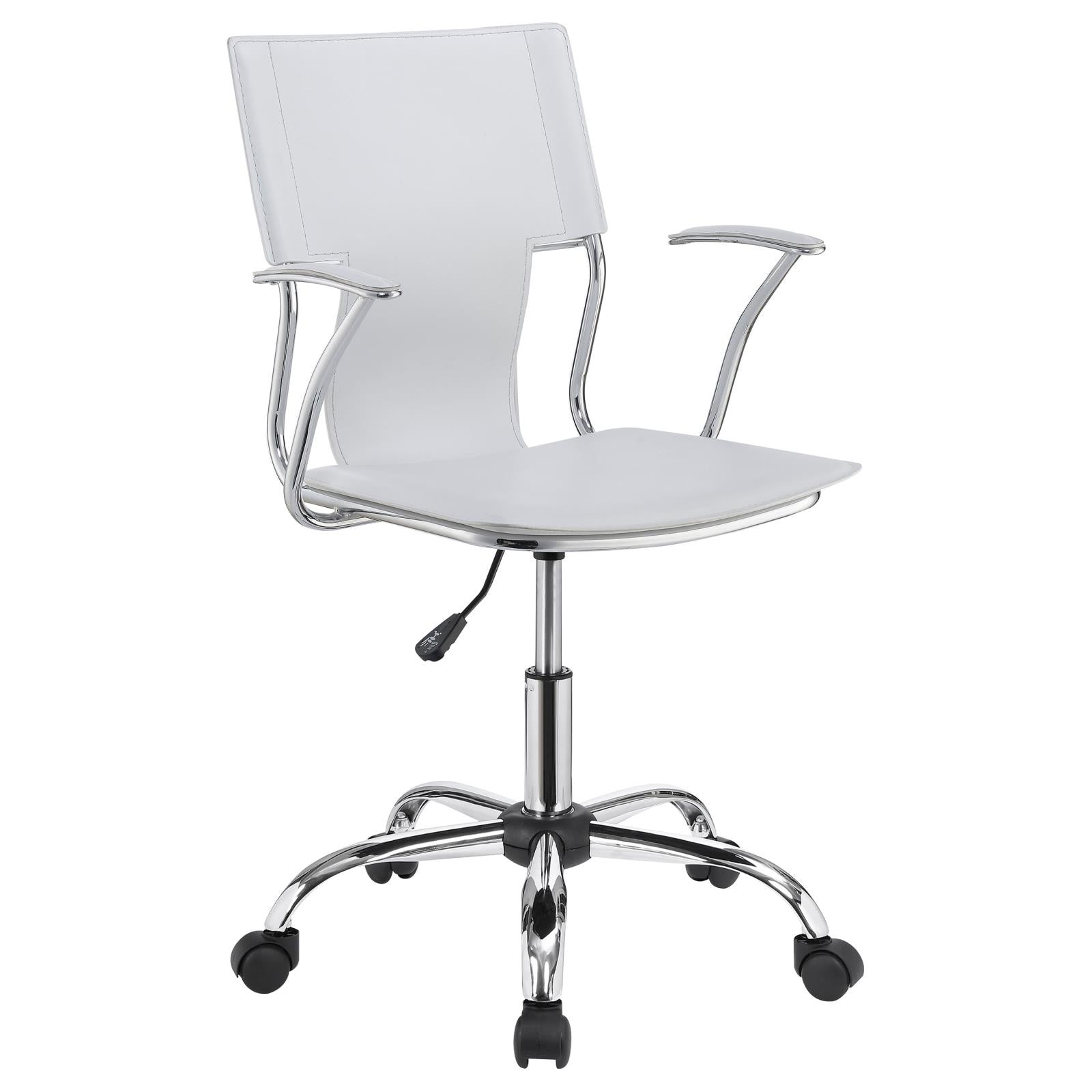 Himari White/Chrome Adjustable Height Office Chair - 801363 - Bien Home Furniture &amp; Electronics