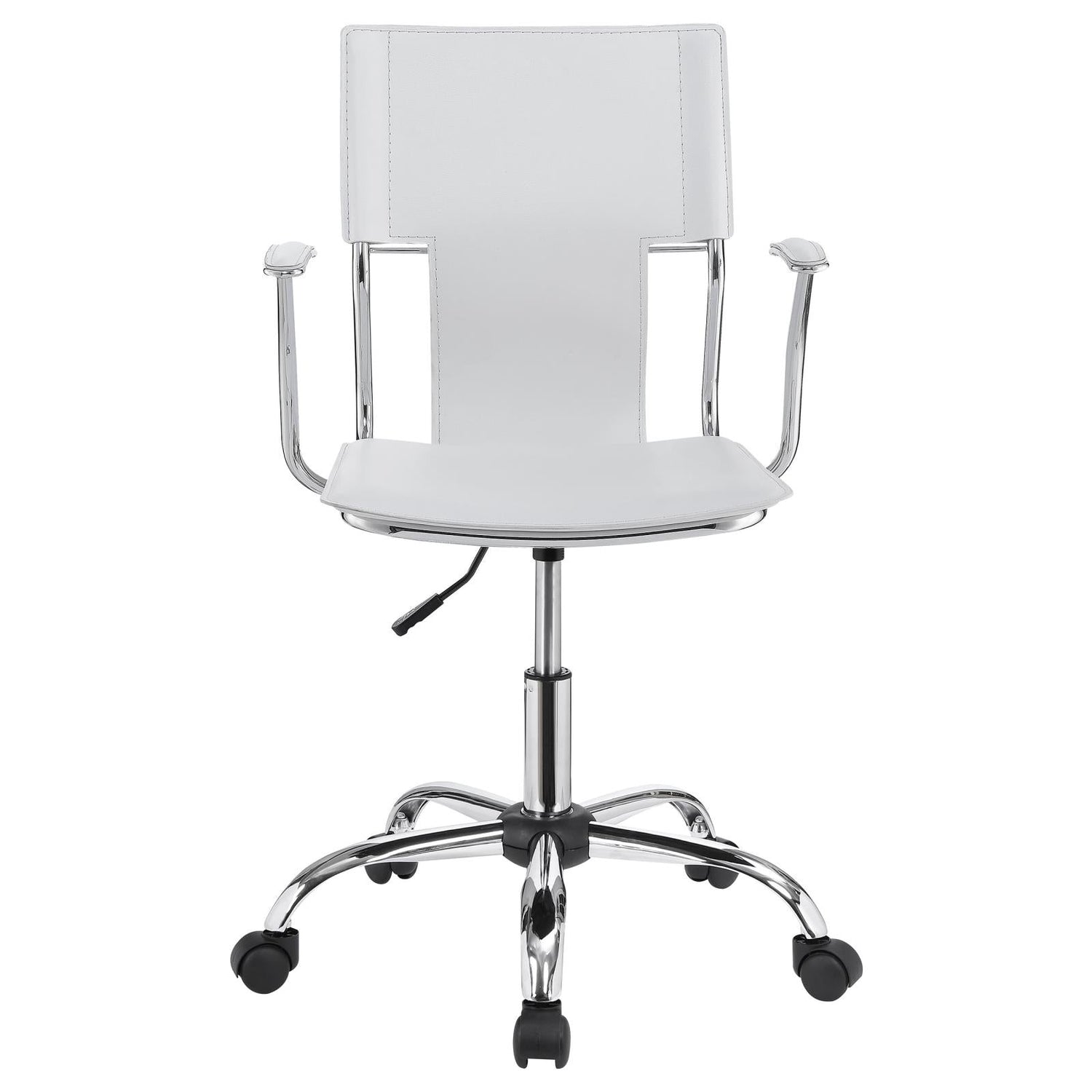 Himari White/Chrome Adjustable Height Office Chair - 801363 - Bien Home Furniture & Electronics