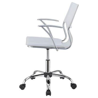 Himari White/Chrome Adjustable Height Office Chair - 801363 - Bien Home Furniture &amp; Electronics