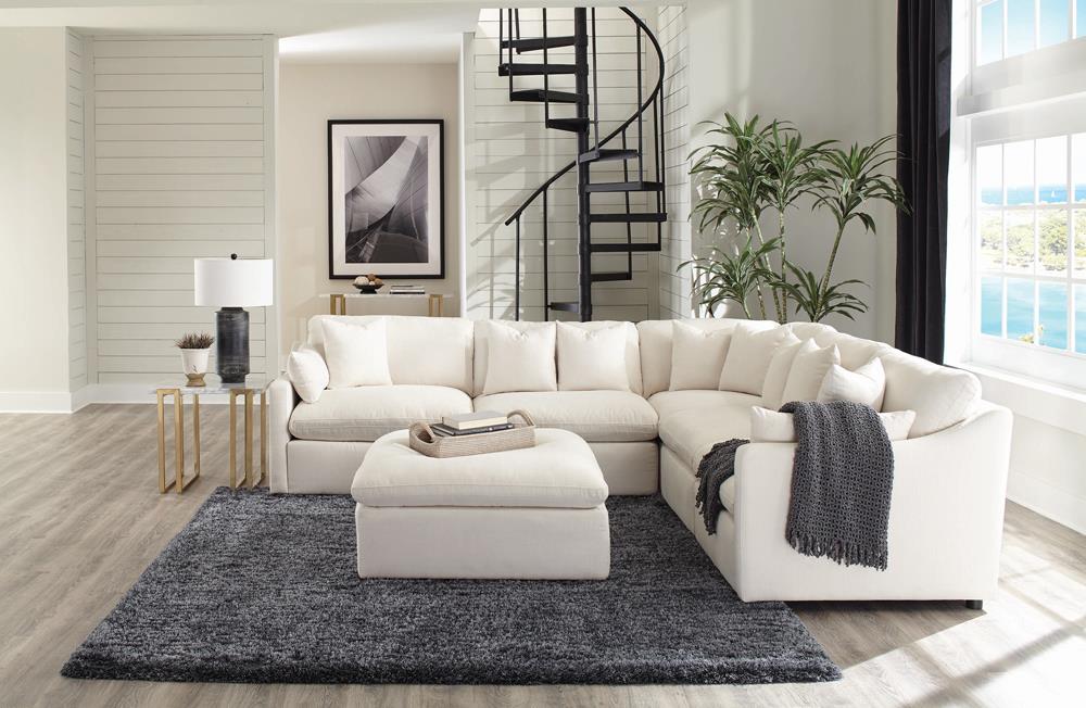 Hobson Cushion Seat Ottoman Off-White - 551453 - Bien Home Furniture & Electronics