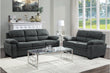 Holleman Dark Gray Living Room Set - SET | 9333DG-2 | 9333DG-3 - Bien Home Furniture & Electronics