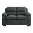 Holleman Dark Gray Loveseats - 9333DG-2 - Bien Home Furniture & Electronics
