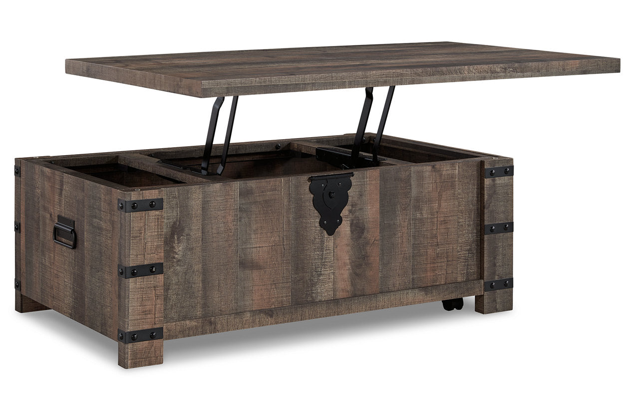 Hollum Rustic Brown Lift-Top Coffee Table - T466-9 - Bien Home Furniture & Electronics