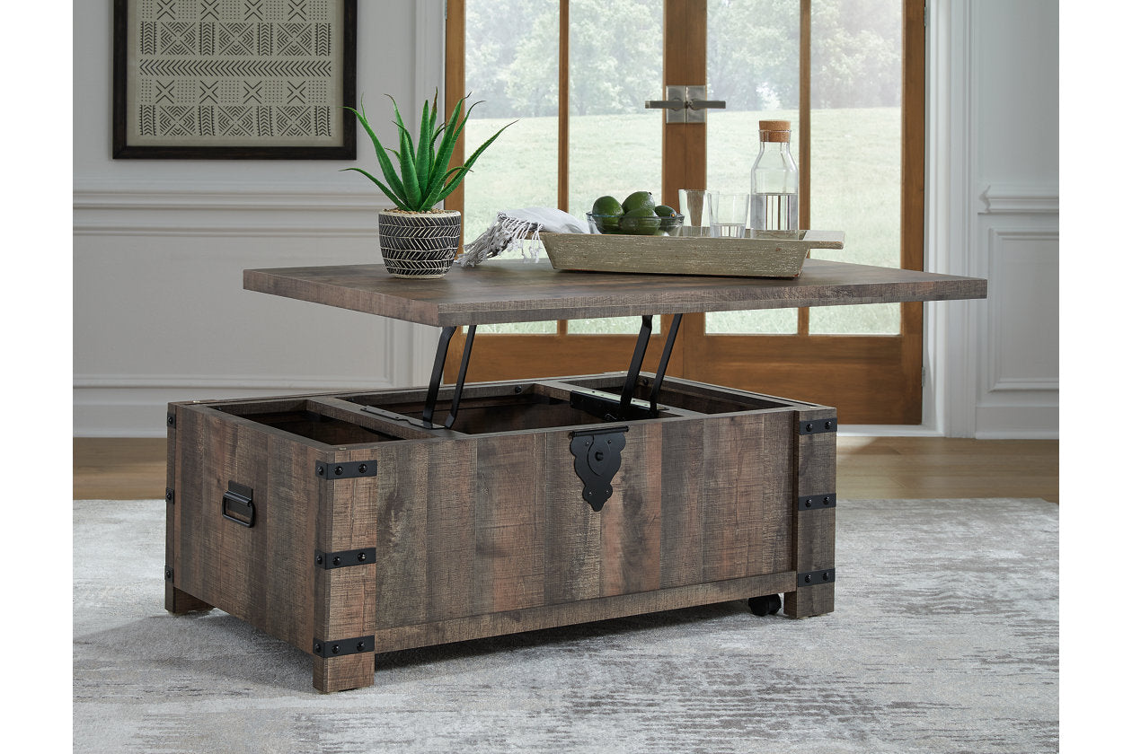 Hollum Rustic Brown Lift-Top Coffee Table - T466-9 - Bien Home Furniture & Electronics