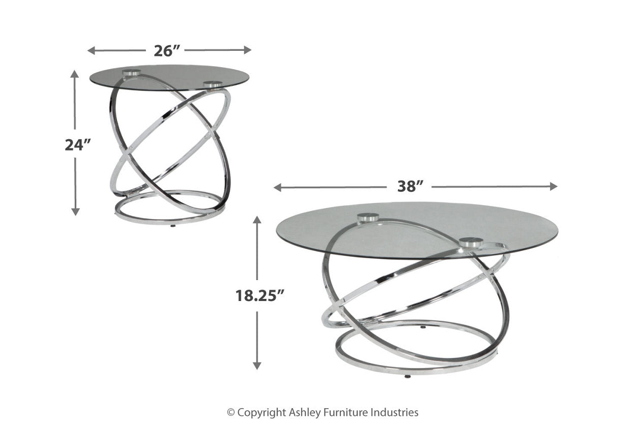 Hollynyx Chrome Finish Table, Set of 3 - T270-13 - Bien Home Furniture & Electronics