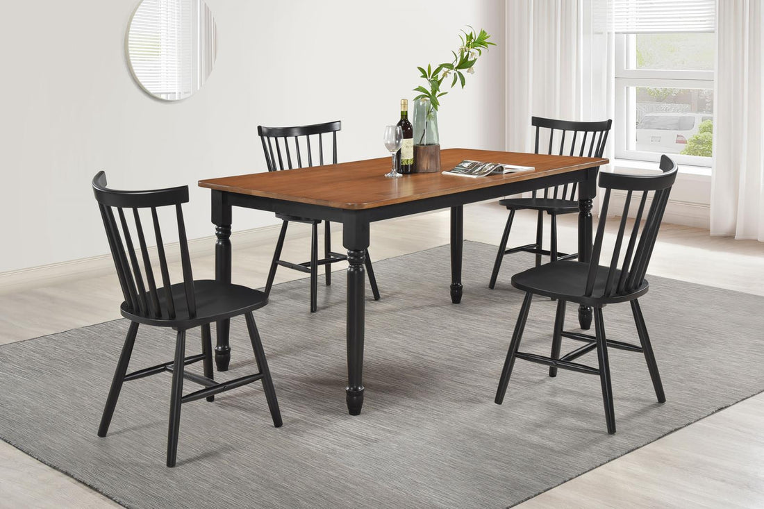 Hollyoak 5-piece Rectangular Dining Set Walnut and Black - 183041-S5 - Bien Home Furniture & Electronics