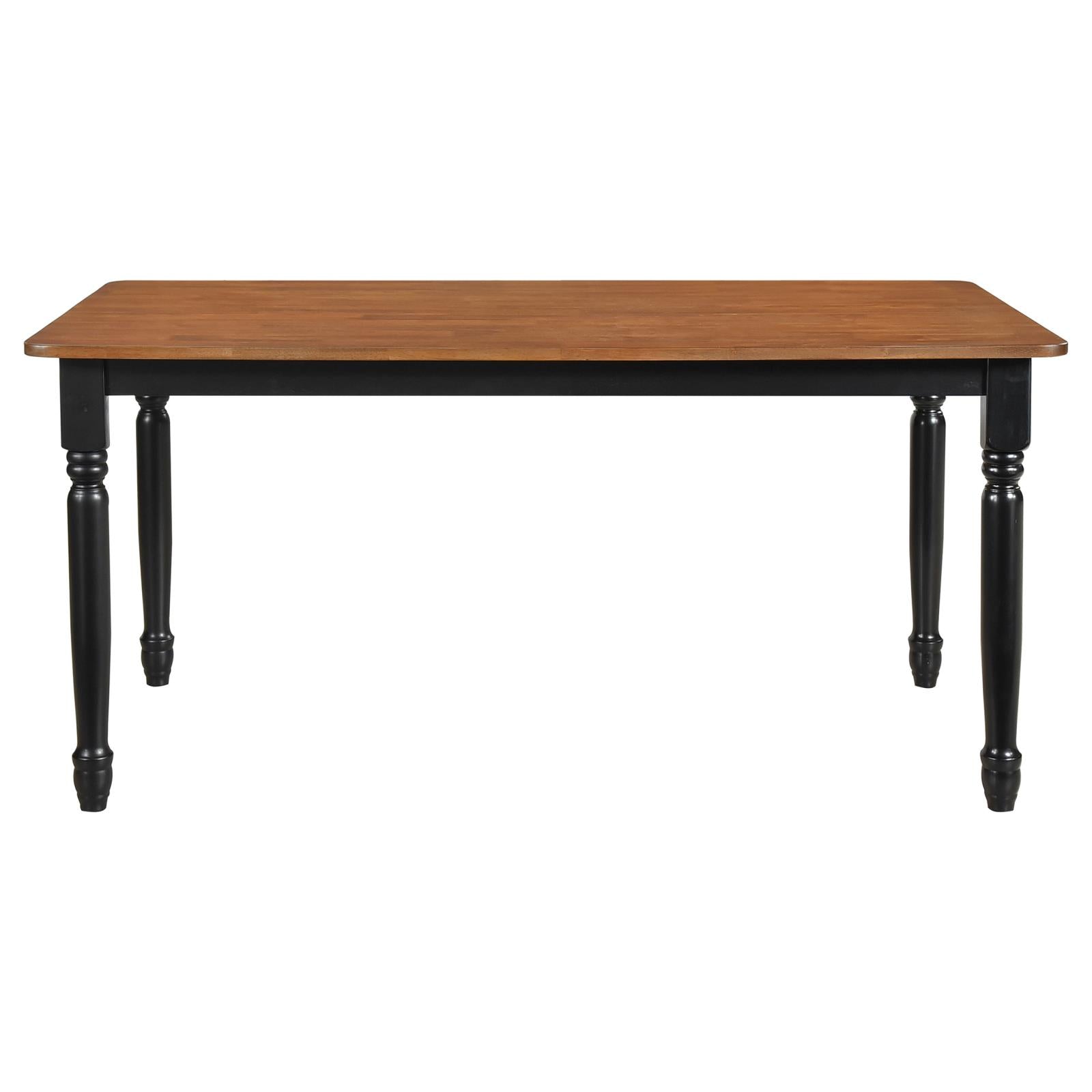 Hollyoak Farmhouse Rectangular Dining Table with Turned Legs Walnut and Black - 183041 - Bien Home Furniture & Electronics