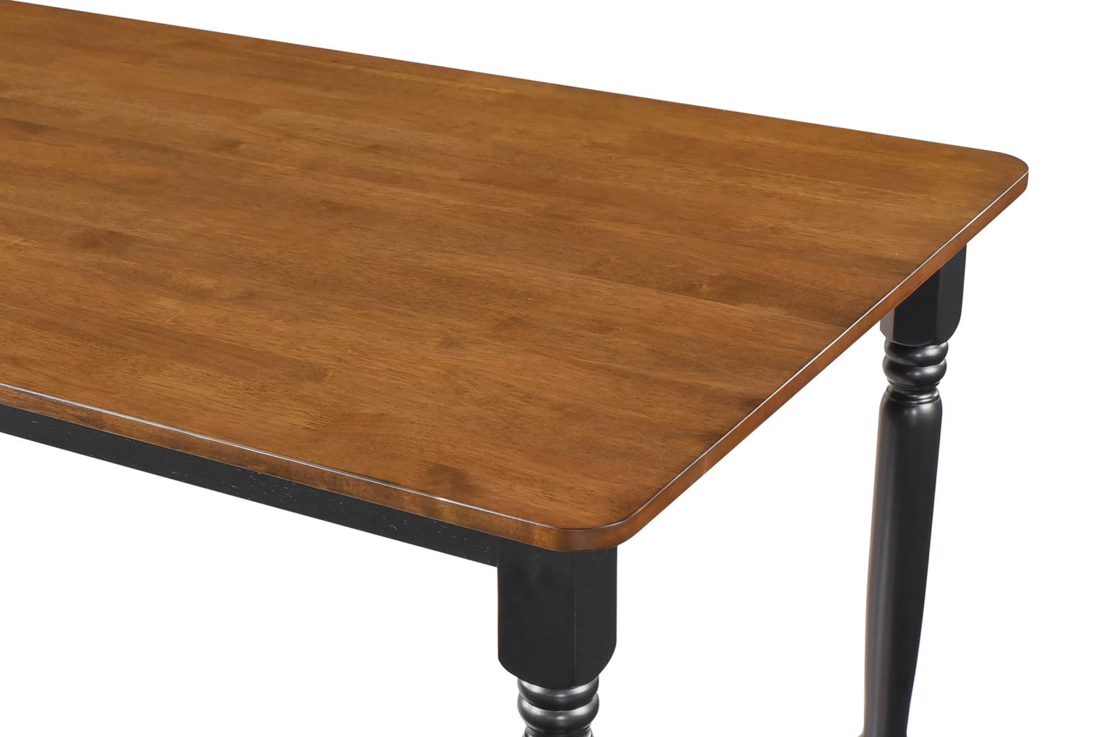 Hollyoak Farmhouse Rectangular Dining Table with Turned Legs Walnut and Black - 183041 - Bien Home Furniture & Electronics