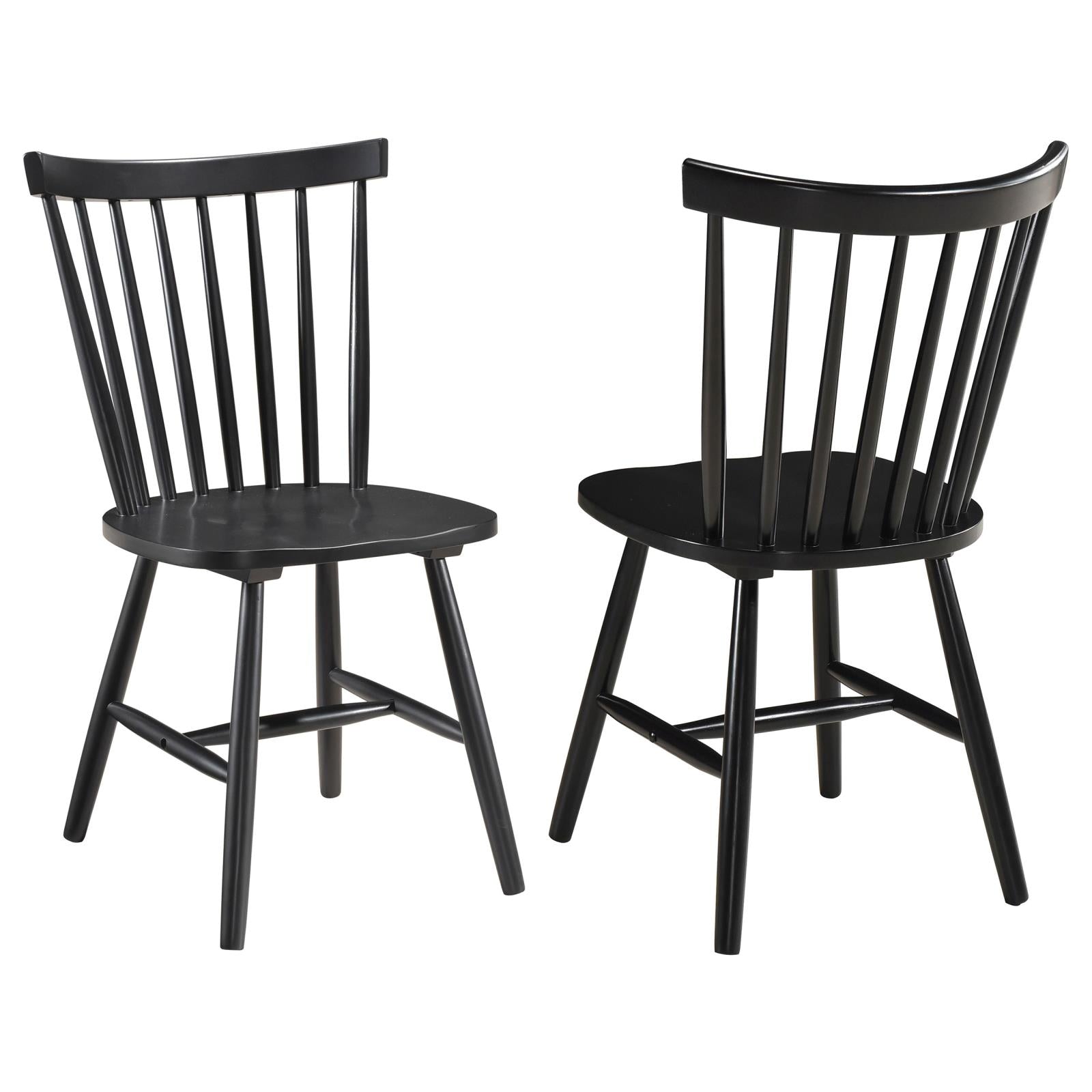 Hollyoak Windsor Spindle Back Dining Side Chairs Black (Set of 2) - 183042 - Bien Home Furniture & Electronics