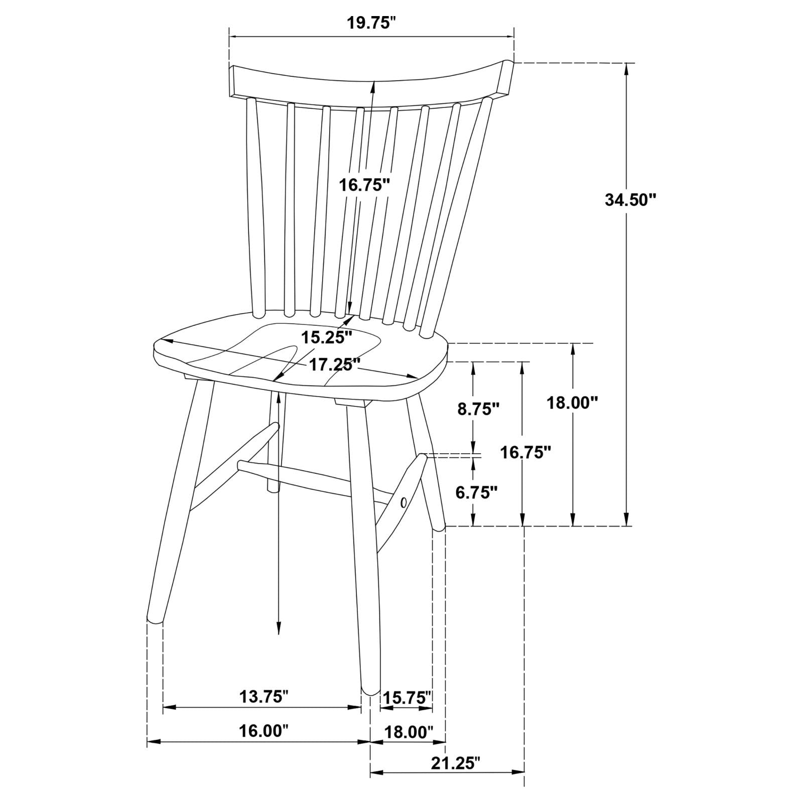 Hollyoak Windsor Spindle Back Dining Side Chairs Black (Set of 2) - 183042 - Bien Home Furniture & Electronics