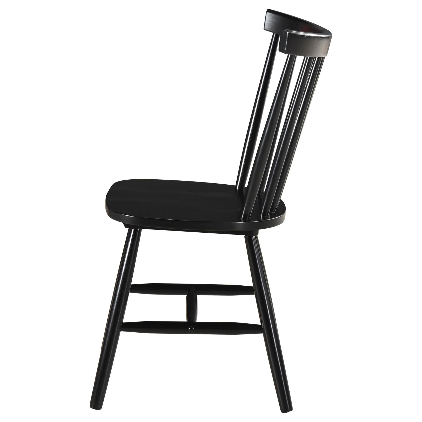 Hollyoak Windsor Spindle Back Dining Side Chairs Black (Set of 2) - 183042 - Bien Home Furniture & Electronics