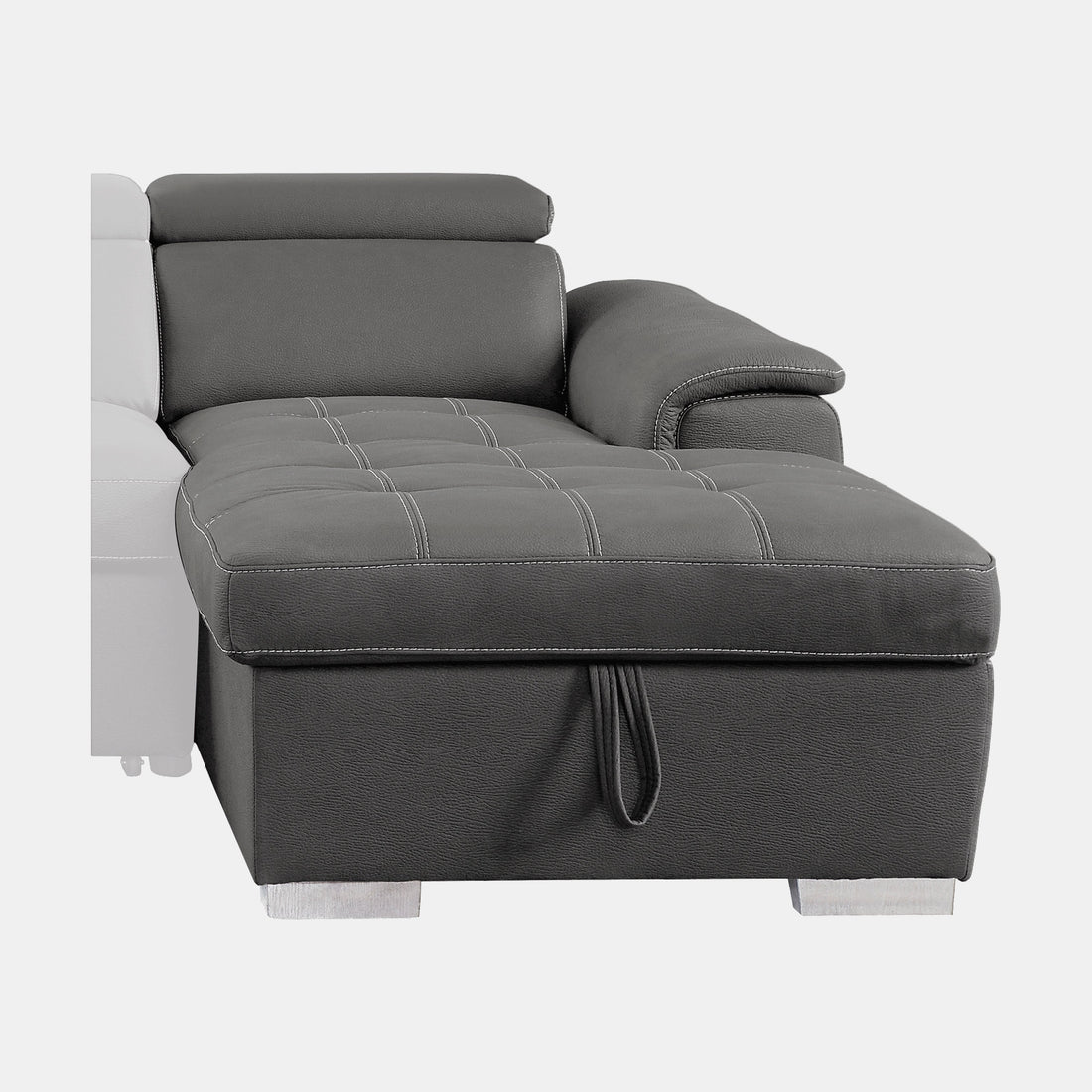 HOM 8228GY-R (2/2)Right Side Chaise with Adjustable Headrest and Hidden Storage - 8228GY-R - Bien Home Furniture & Electronics