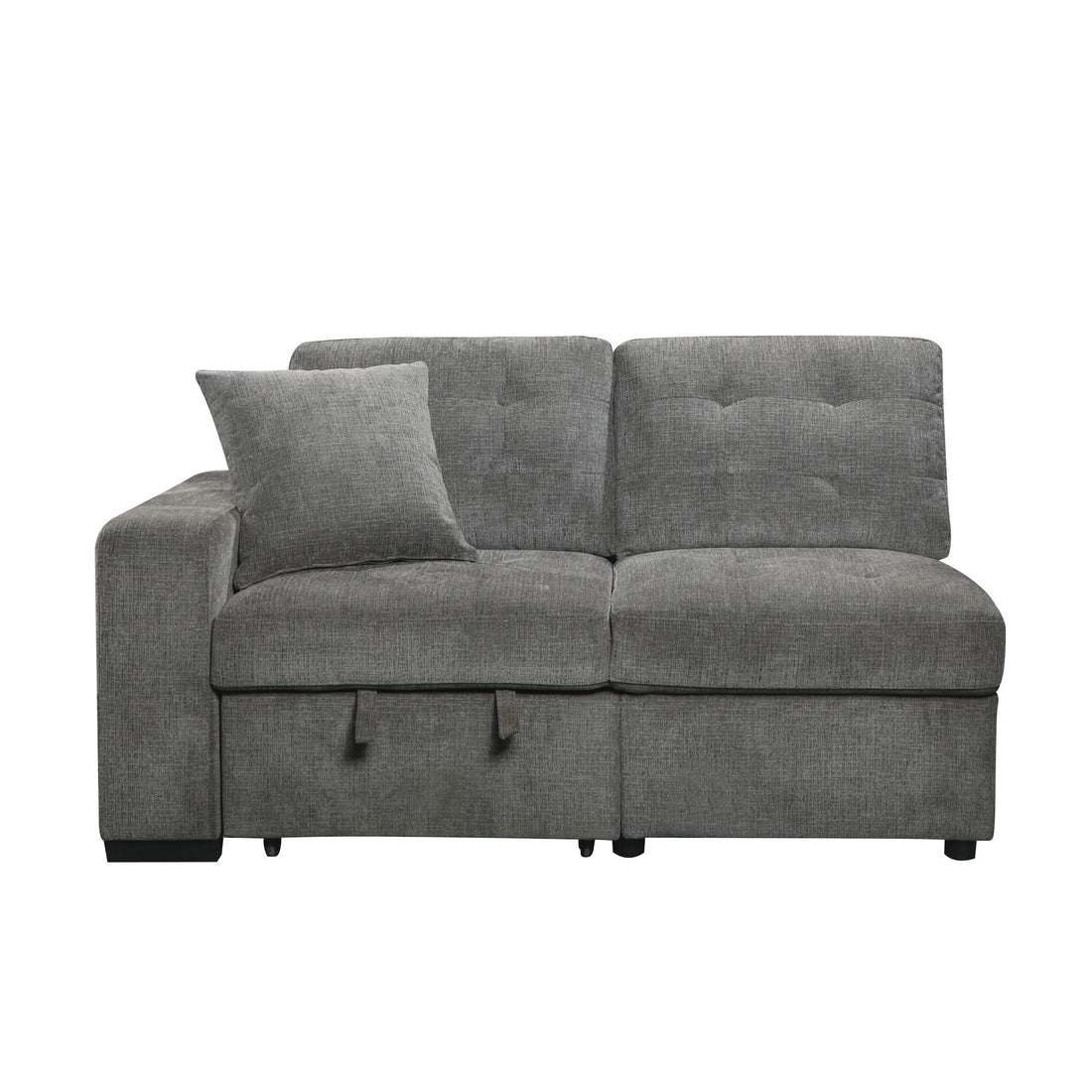 HOM 9401GRY-2L (1/4)Left Side 2-Seater with Pull-out Ottoman and 1 Pillow - 9401GRY-2L - Bien Home Furniture & Electronics