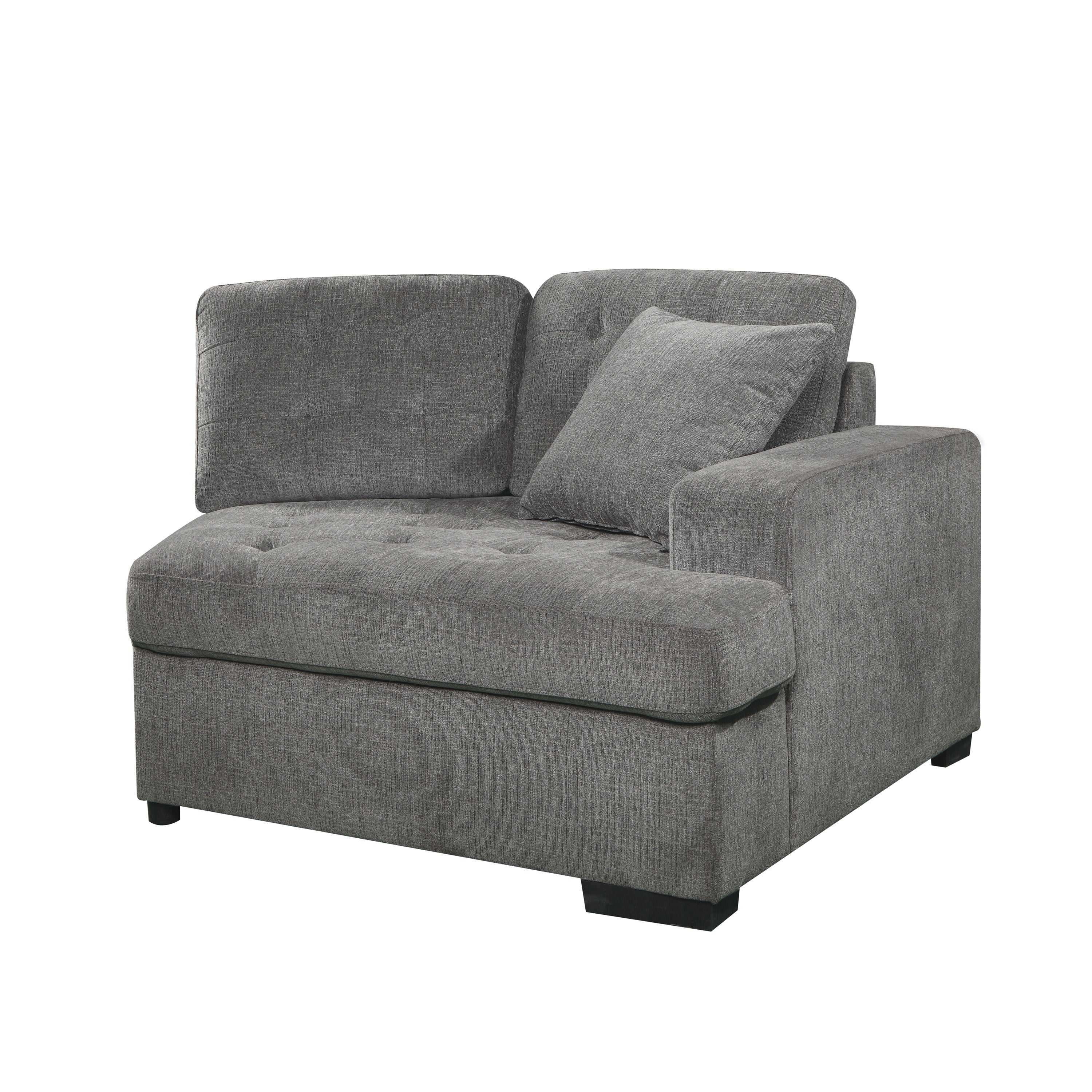 HOM 9401GRY-RU (2/4)Right Side Cuddler with 1 Pillow - 9401GRY-RU - Bien Home Furniture & Electronics