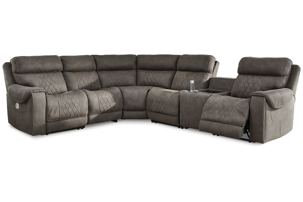 Hoopster Gunmetal 6-Piece Power Reclining Sectional - SET | 2370331 | 2370346 | 2370358 | 2370362 | 2370377 | 2370360 - Bien Home Furniture & Electronics