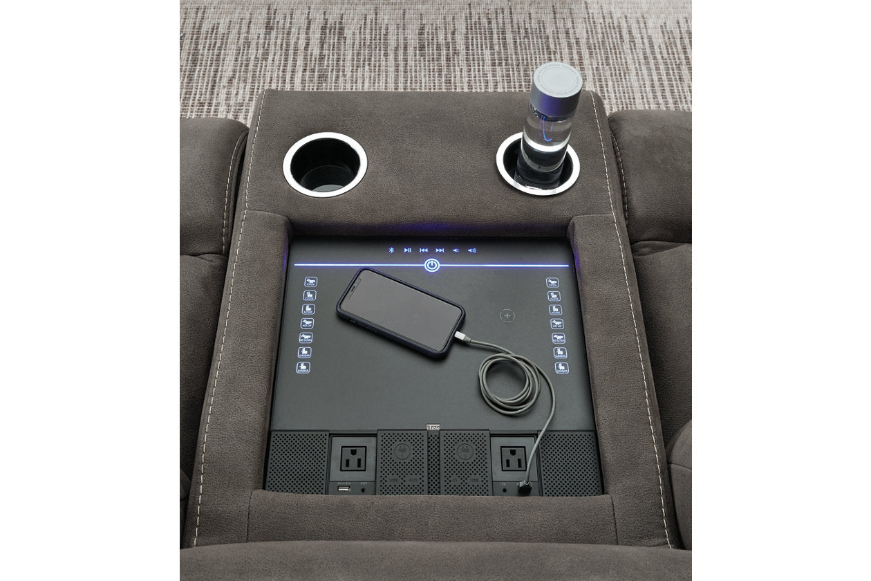 Hoopster Gunmetal 6-Piece Power Reclining Sectional - SET | 2370331 | 2370346 | 2370358 | 2370362 | 2370377 | 2370360 - Bien Home Furniture & Electronics