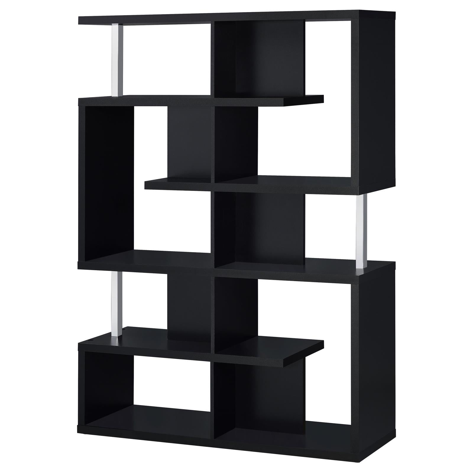 Hoover Black/Chrome 5-Tier Bookcase - 800309 - Bien Home Furniture & Electronics