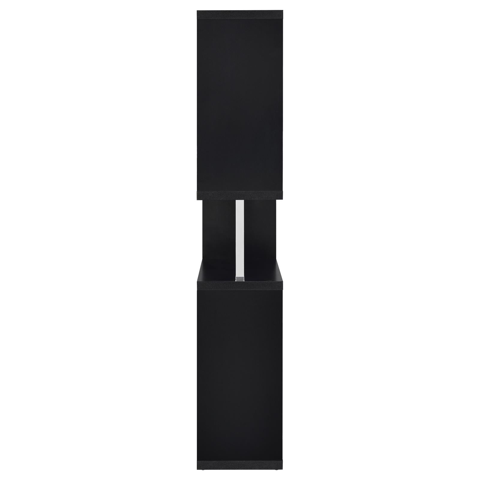 Hoover Black/Chrome 5-Tier Bookcase - 800309 - Bien Home Furniture & Electronics