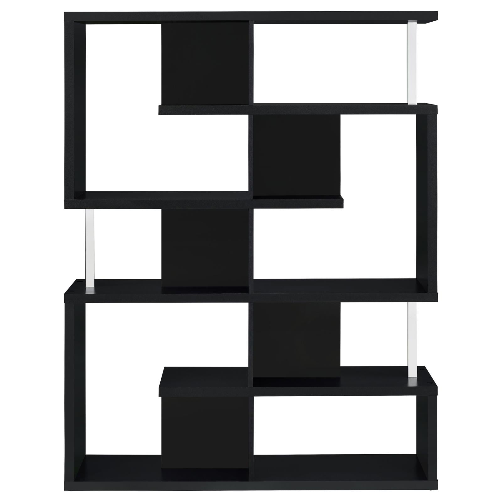Hoover Black/Chrome 5-Tier Bookcase - 800309 - Bien Home Furniture & Electronics