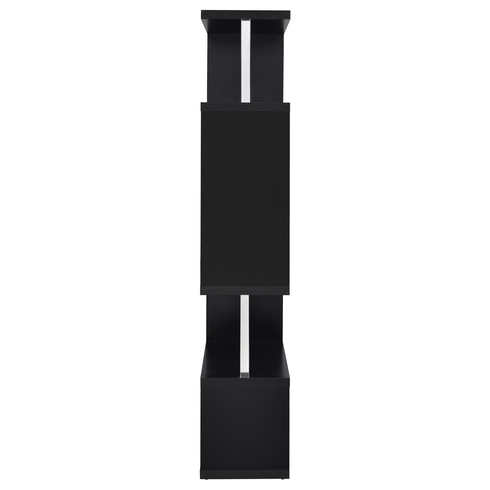 Hoover Black/Chrome 5-Tier Bookcase - 800309 - Bien Home Furniture & Electronics