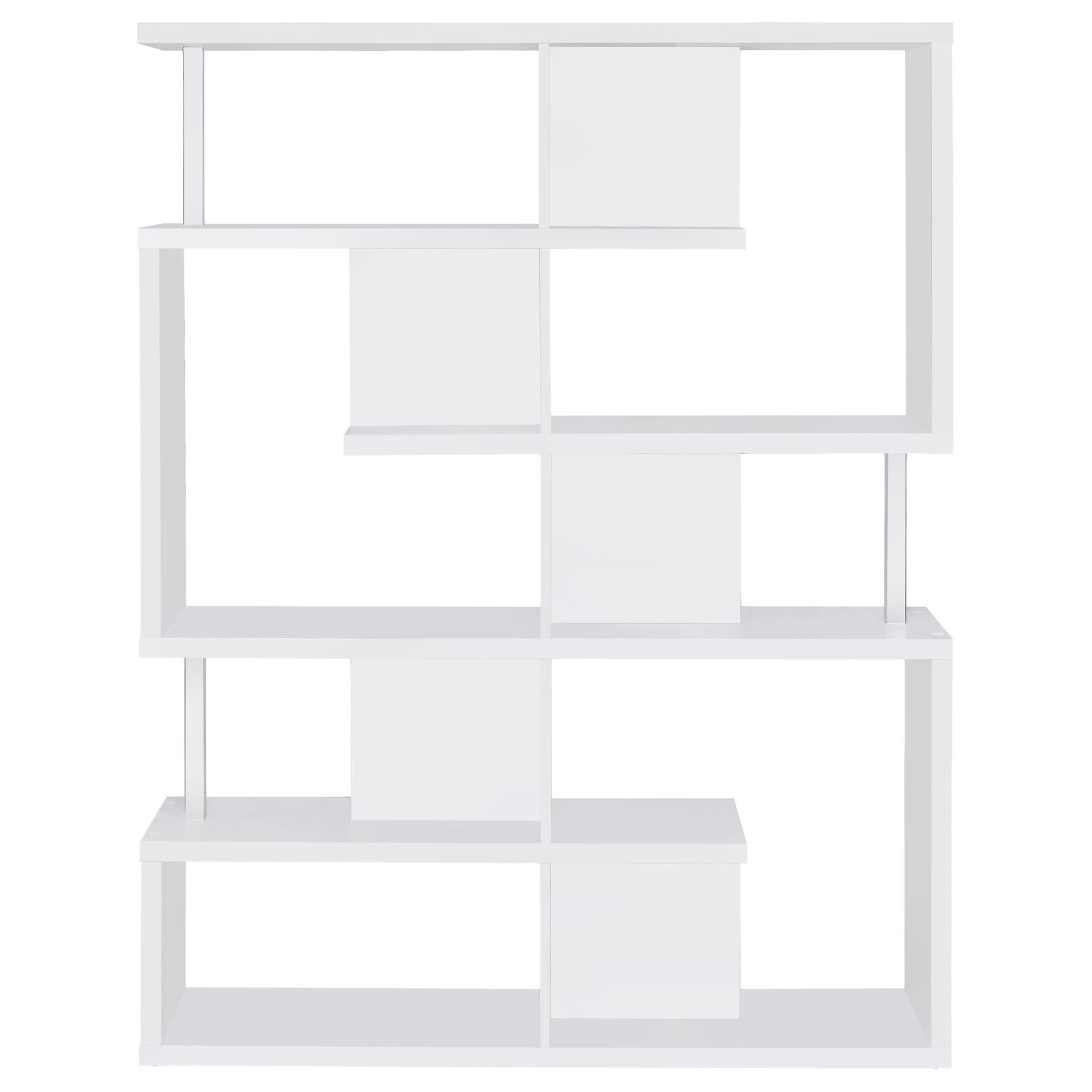 Hoover White/Chrome 5-Tier Bookcase - 800310 - Bien Home Furniture & Electronics