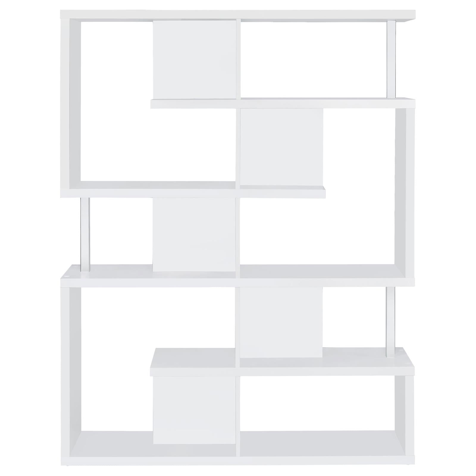 Hoover White/Chrome 5-Tier Bookcase - 800310 - Bien Home Furniture & Electronics