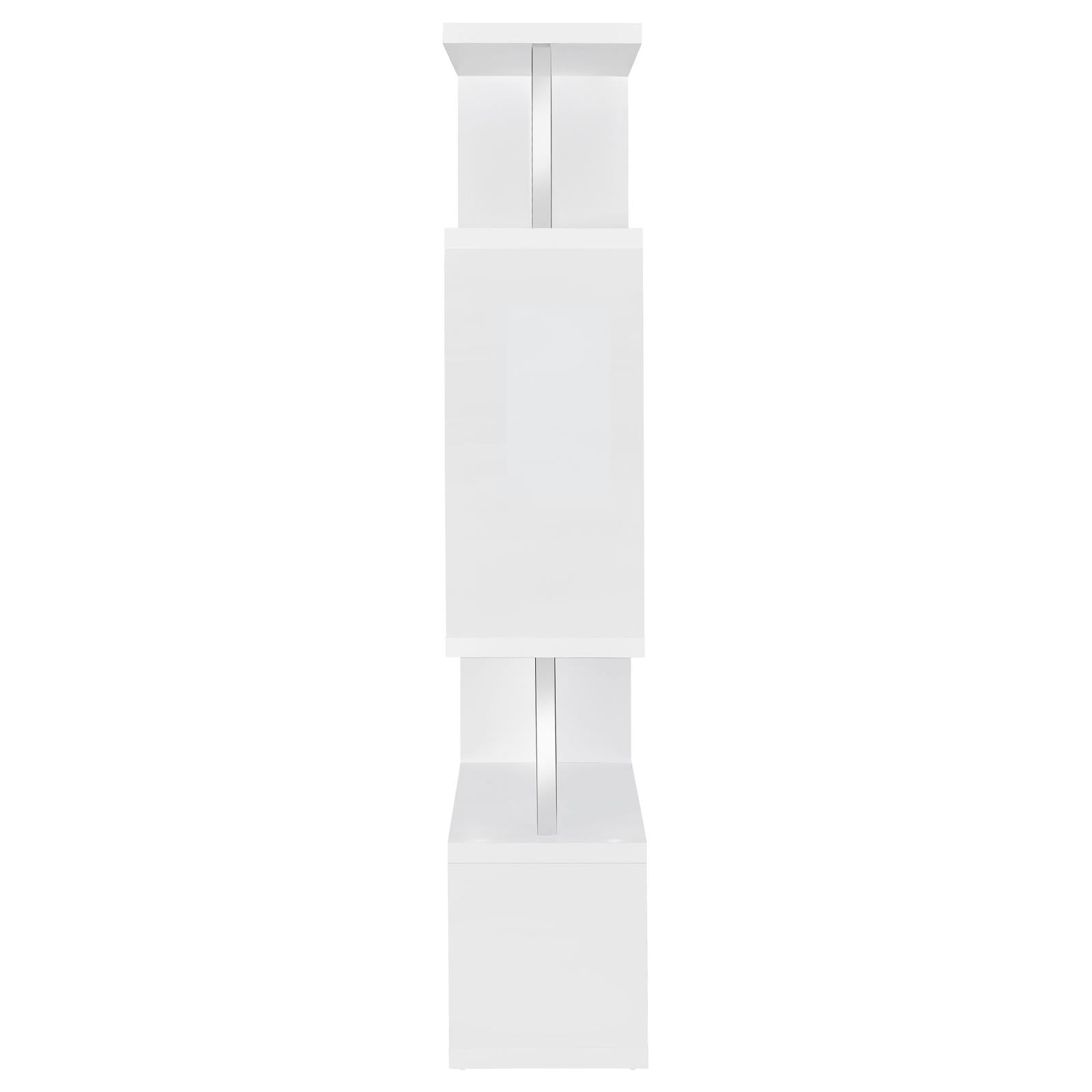 Hoover White/Chrome 5-Tier Bookcase - 800310 - Bien Home Furniture & Electronics