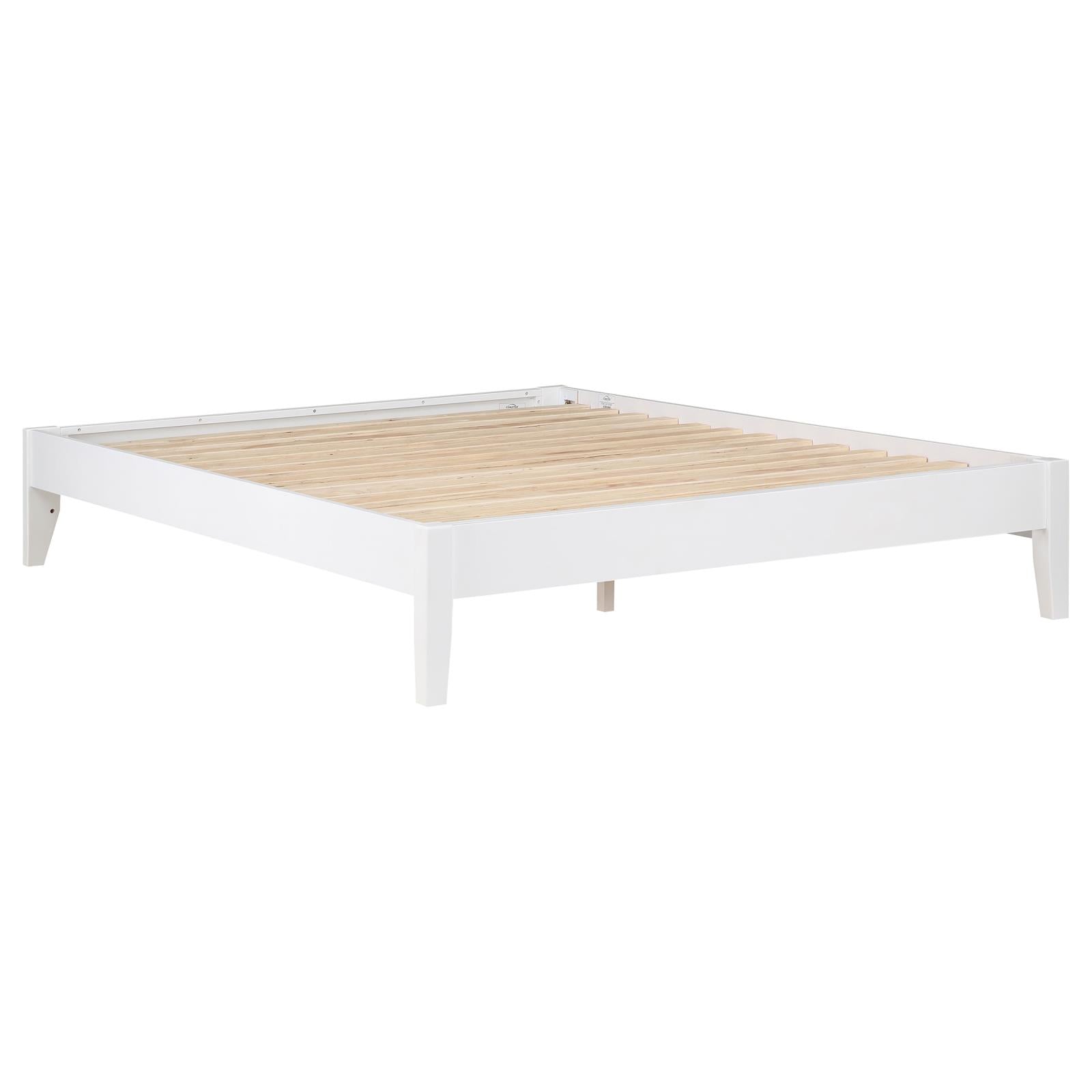 Hounslow Platform Eastern King Bed White - 306128KE - Bien Home Furniture & Electronics