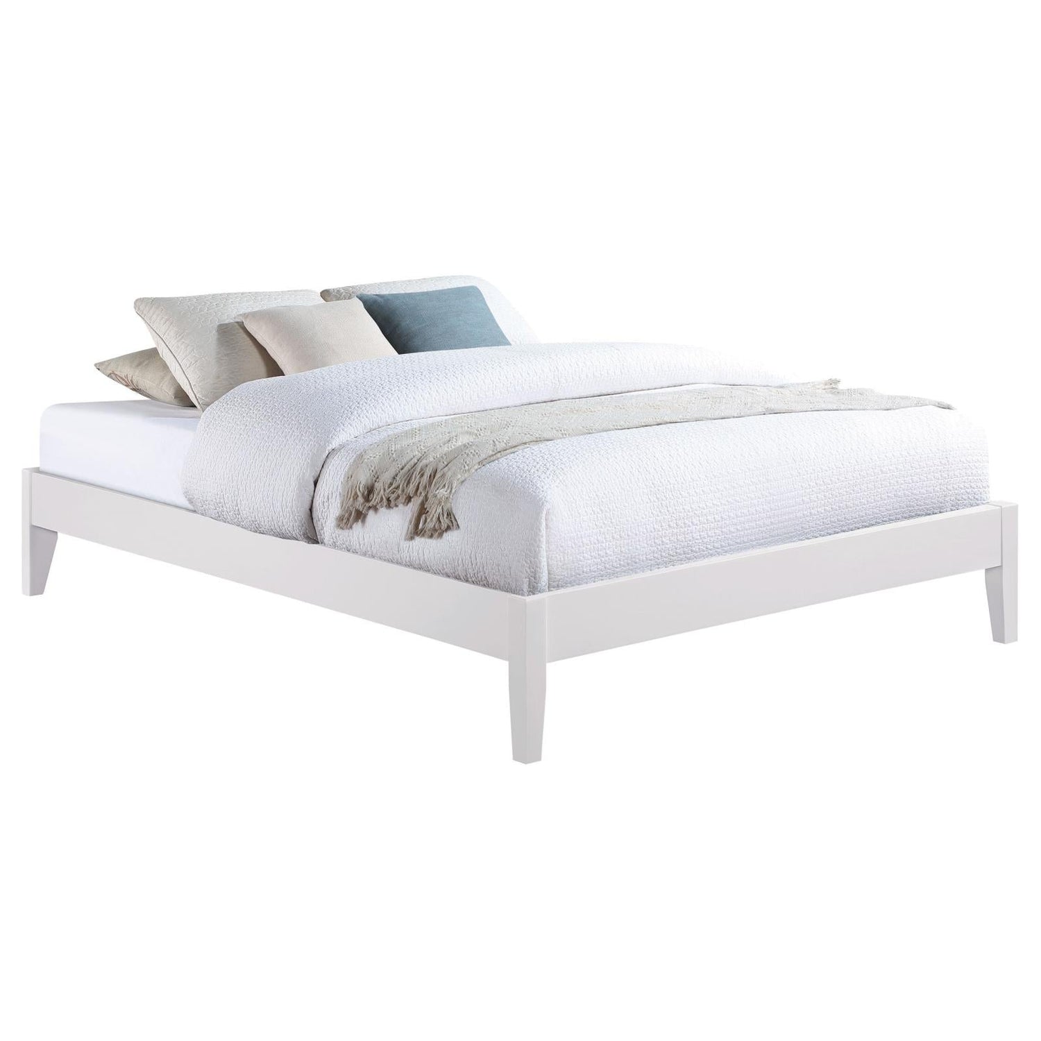 Hounslow Platform Eastern King Bed White - 306128KE - Bien Home Furniture & Electronics
