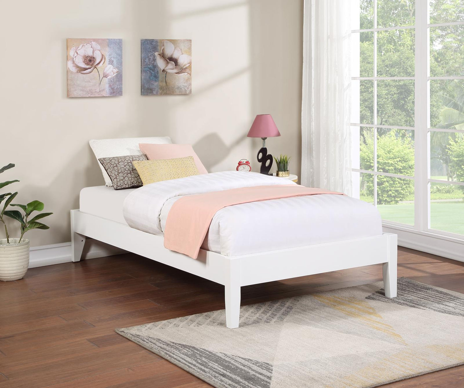 Hounslow Platform Full Bed White - 306128F - Bien Home Furniture & Electronics