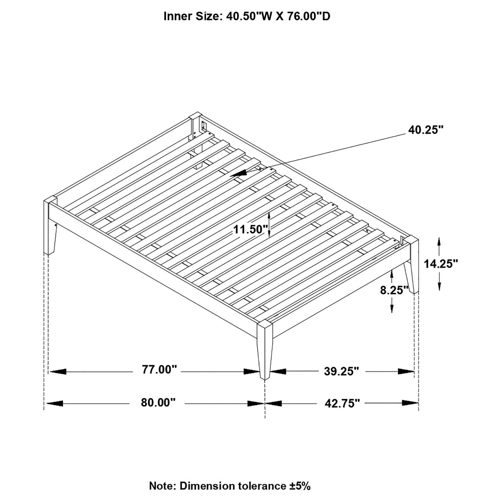 Hounslow Platform Twin Bed White - 306128T - Bien Home Furniture & Electronics