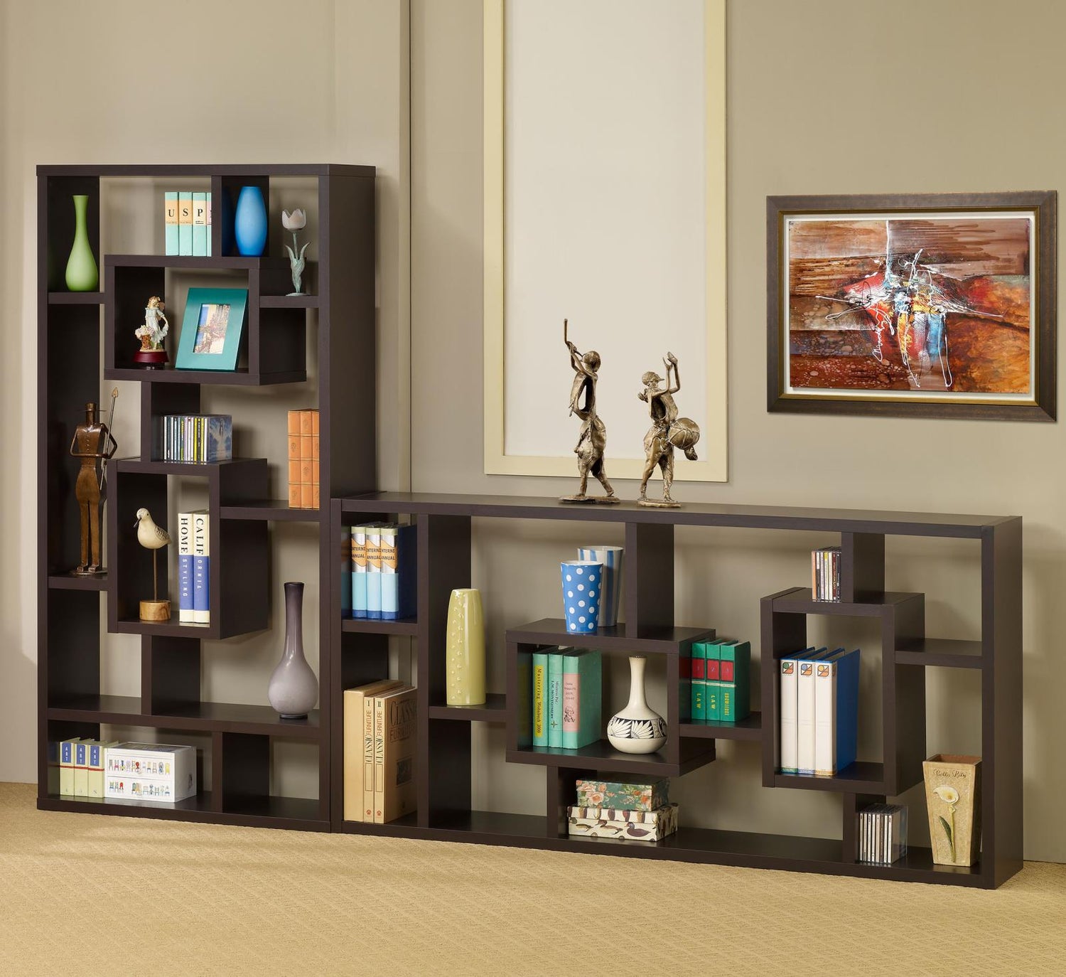 Howie Cappuccino 10-Shelf Bookcase - 800259 - Bien Home Furniture & Electronics