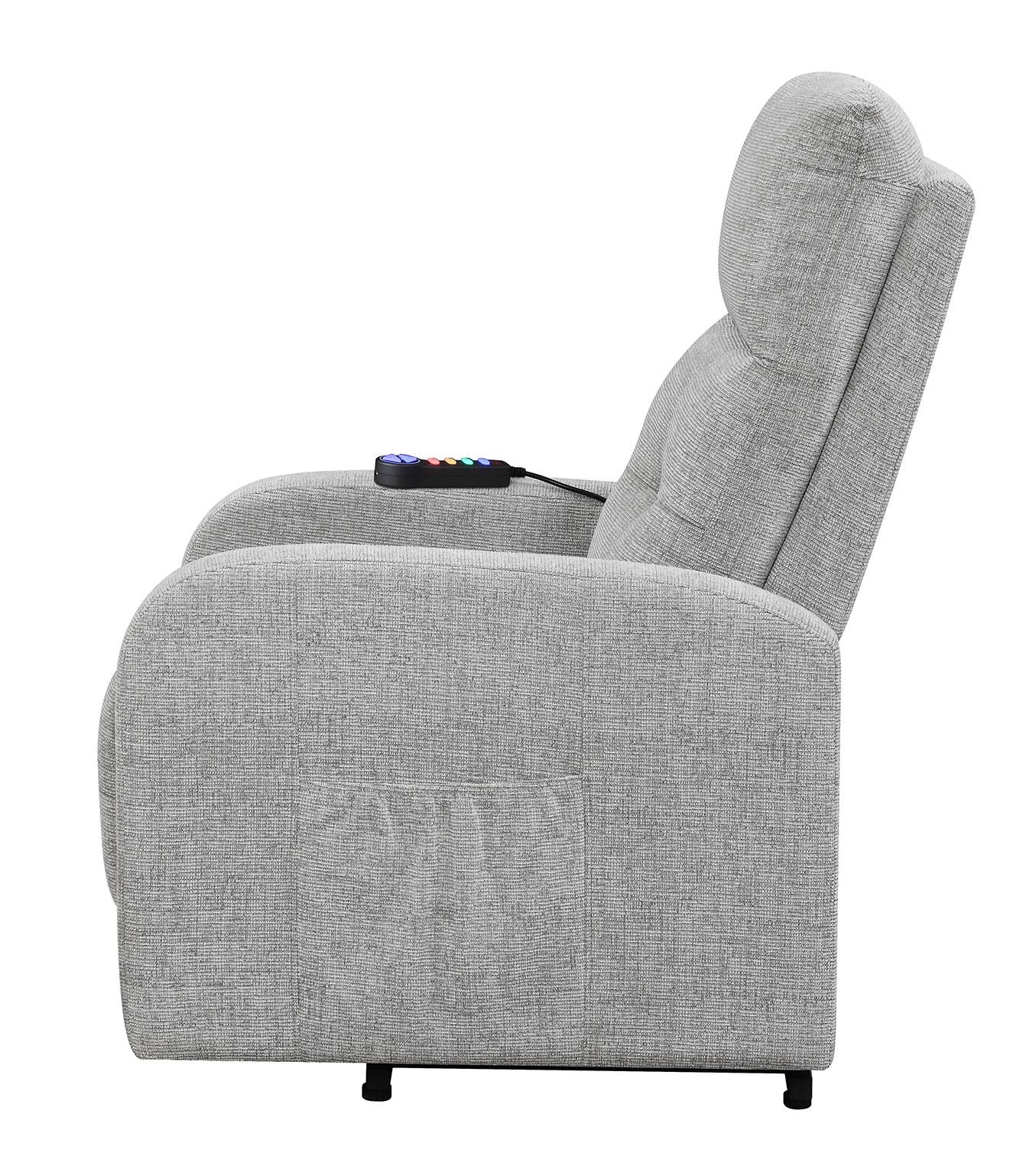 Howie Tufted Upholstered Power Lift Recliner Gray - 609402P - Bien Home Furniture & Electronics