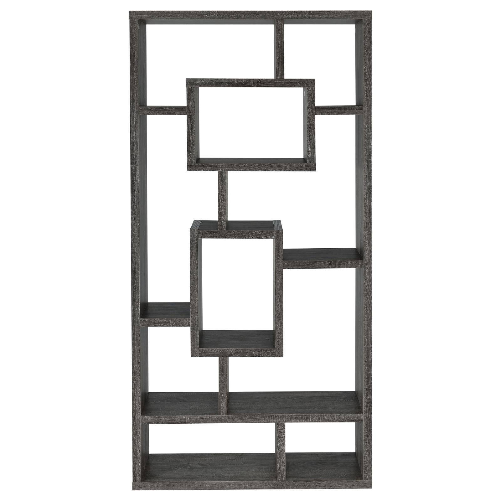 Howie Weathered Gray 10-Shelf Bookcase - 800512 - Bien Home Furniture & Electronics
