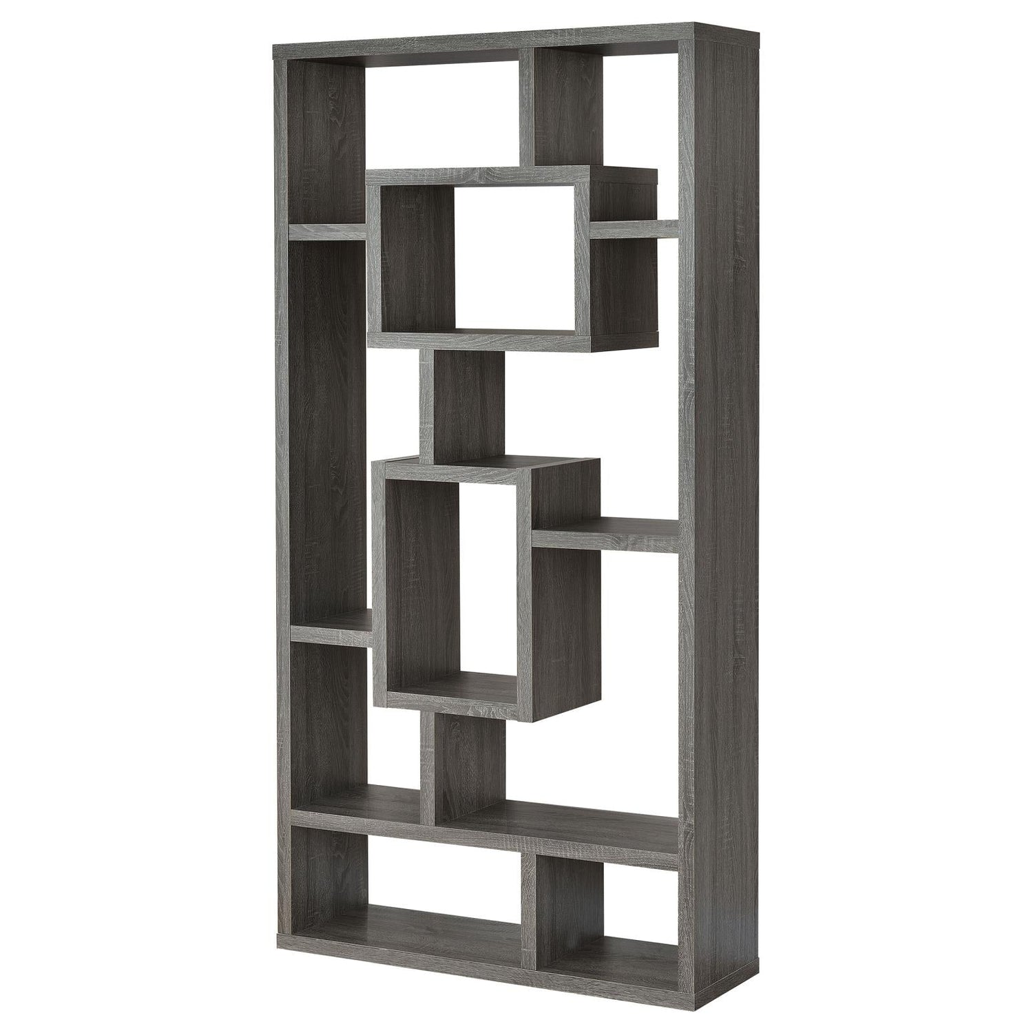 Howie Weathered Gray 10-Shelf Bookcase - 800512 - Bien Home Furniture & Electronics
