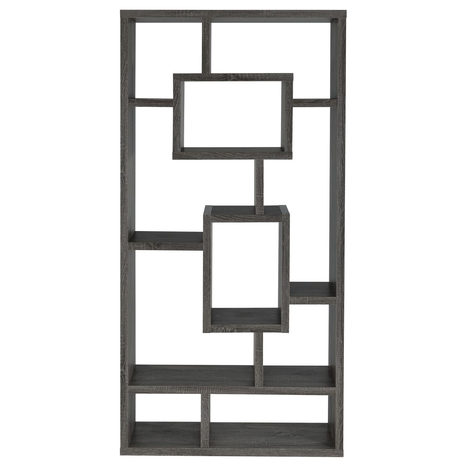 Howie Weathered Gray 10-Shelf Bookcase - 800512 - Bien Home Furniture & Electronics