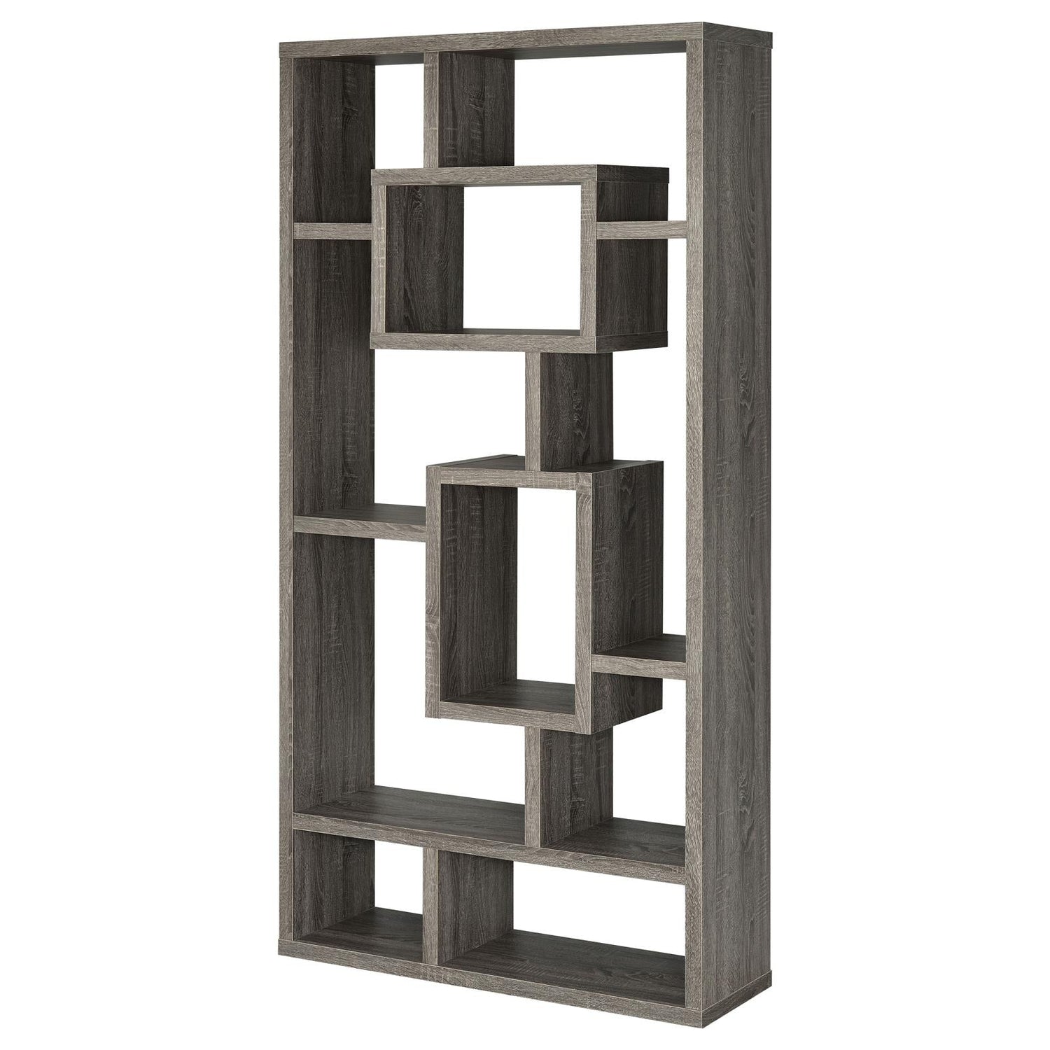 Howie Weathered Gray 10-Shelf Bookcase - 800512 - Bien Home Furniture & Electronics