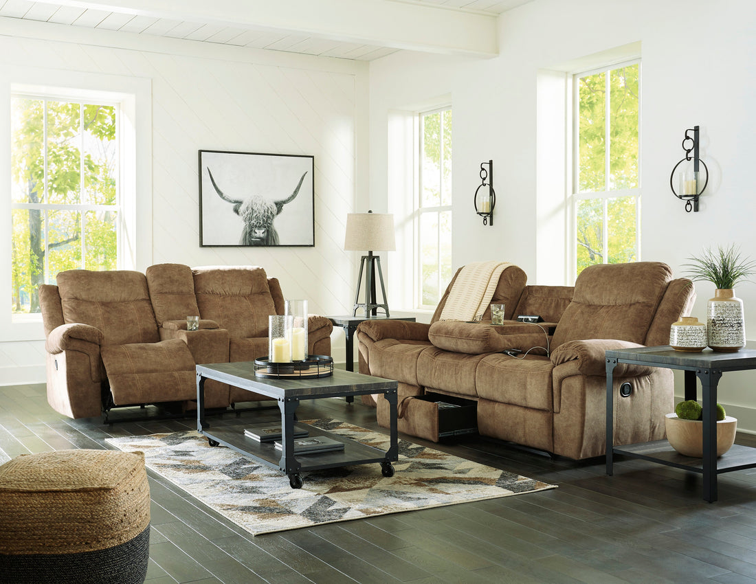 Huddle-Up Nutmeg Reclining Living Room Set - SET | 8230489 | 8230494 | 8230425 - Bien Home Furniture &amp; Electronics