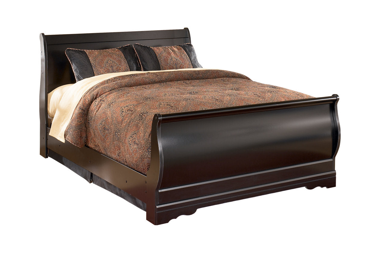Huey Vineyard Black Full Sleigh Bed - SET | B128-84 | B128-87 | B128-88 - Bien Home Furniture & Electronics
