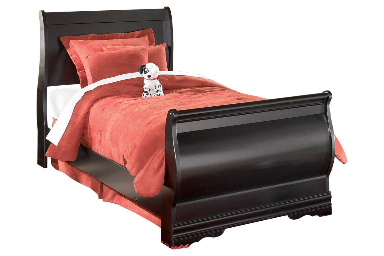Huey Vineyard Black Twin Sleigh Bed - SET | B128-62 | B128-63 | B128-82 - Bien Home Furniture & Electronics