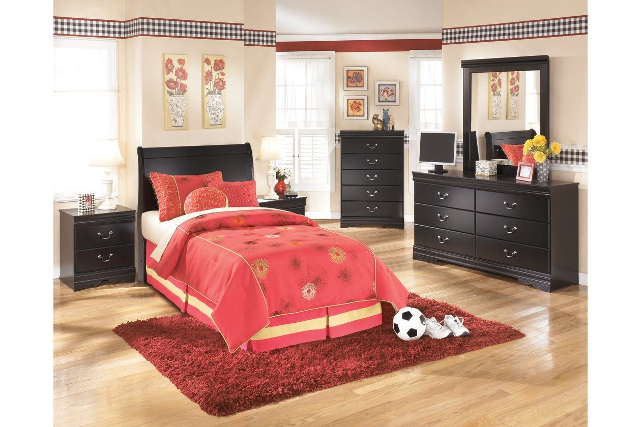 Huey Vineyard Black Twin Sleigh Headboard - B128-63 - Bien Home Furniture & Electronics
