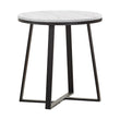Hugo Metal Base Round End Table White/Matte Black - 723237 - Bien Home Furniture & Electronics
