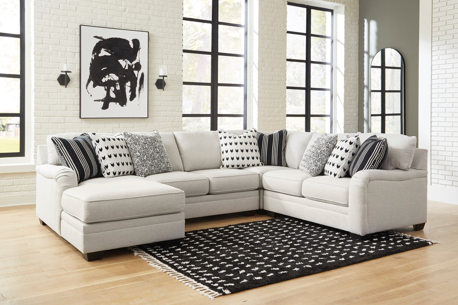 Huntsworth Dove Gray 4-Piece LAF Chaise Sectional - SET | 3970216 | 3970234 | 3970277 | 3970256 - Bien Home Furniture & Electronics