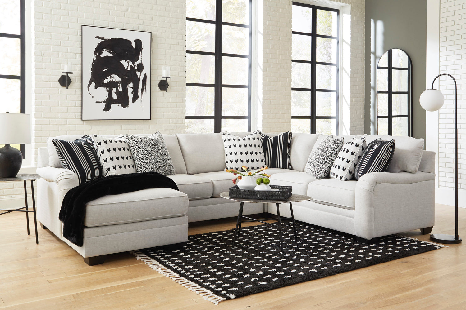 Huntsworth Dove Gray 4-Piece LAF Chaise Sectional - SET | 3970216 | 3970234 | 3970277 | 3970256 - Bien Home Furniture & Electronics