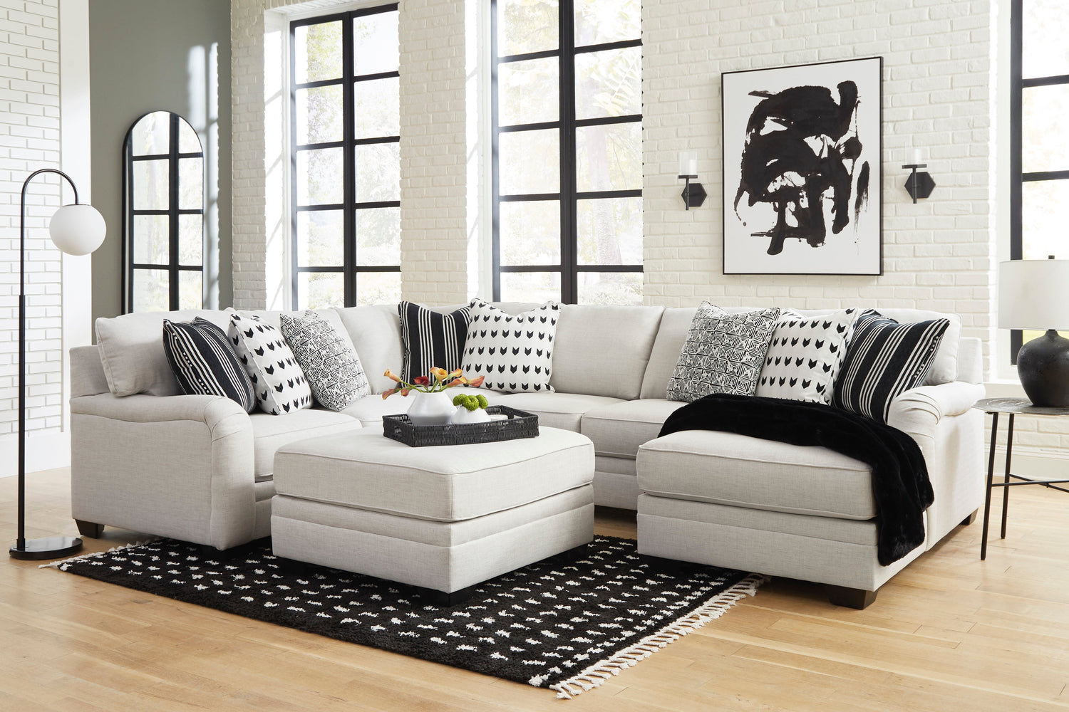 Huntsworth Dove Gray 4-Piece RAF Chaise Sectional - SET | 3970217 | 3970234 | 3970277 | 3970255 - Bien Home Furniture & Electronics