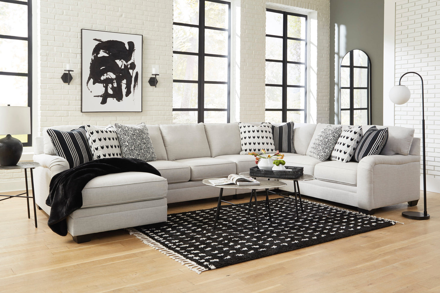 Huntsworth Dove Gray 5-Piece LAF Chaise Sectional - SET | 3970216 | 3970234 | 3970277 | 3970256 | 3970246 - Bien Home Furniture & Electronics