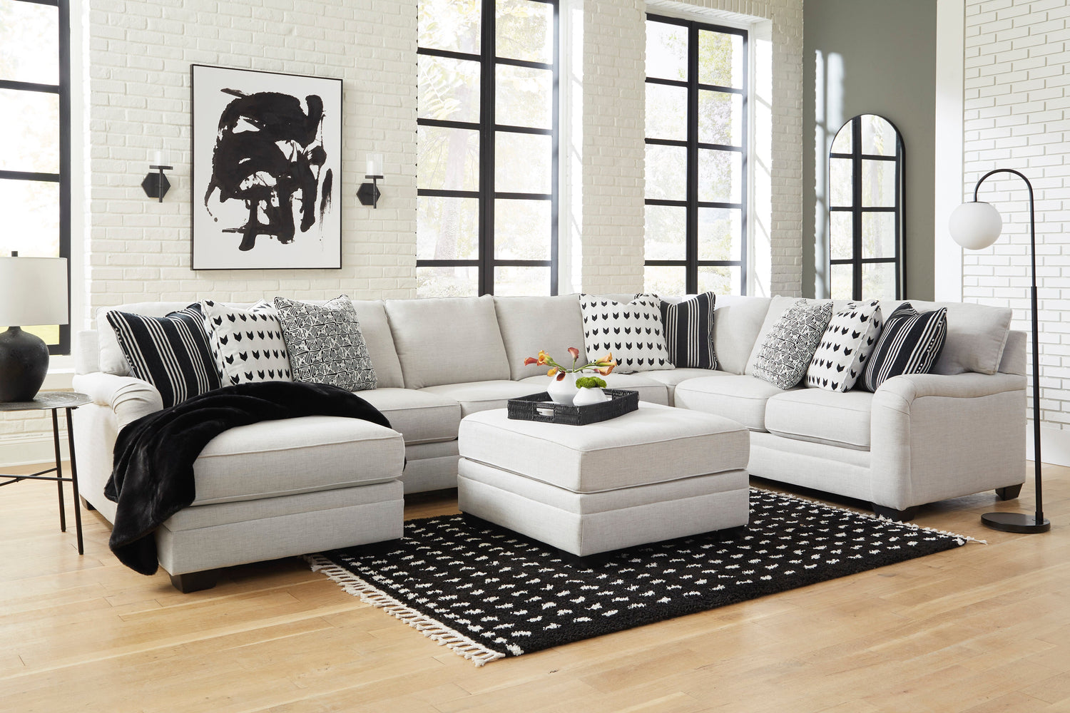Huntsworth Dove Gray 5-Piece LAF Chaise Sectional - SET | 3970216 | 3970234 | 3970277 | 3970256 | 3970246 - Bien Home Furniture & Electronics