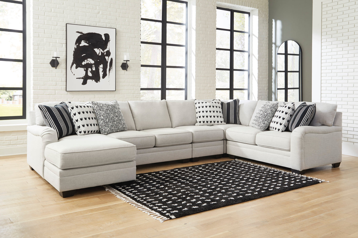 Huntsworth Dove Gray 5-Piece LAF Chaise Sectional - SET | 3970216 | 3970234 | 3970277 | 3970256 | 3970246 - Bien Home Furniture & Electronics