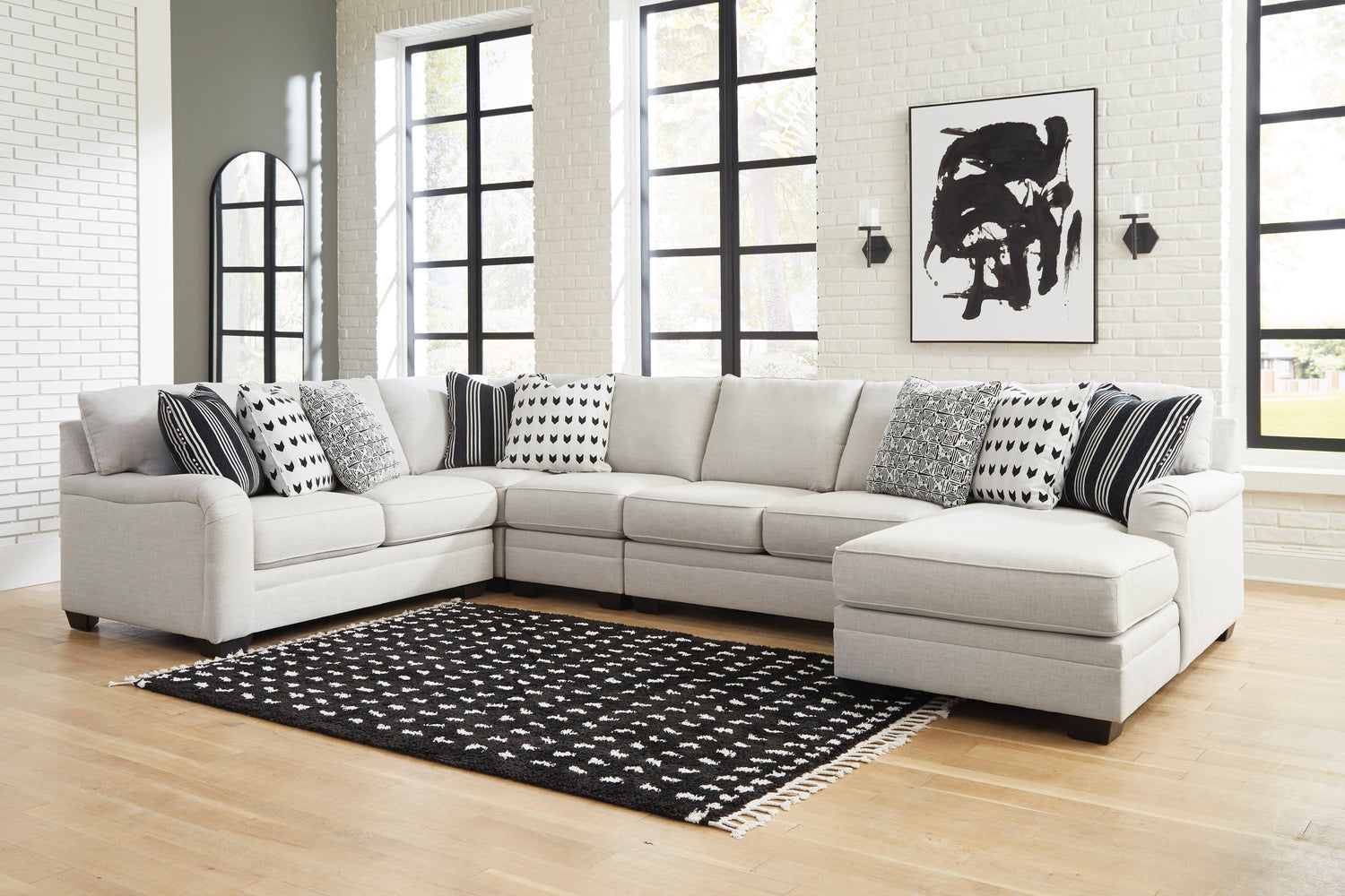 Huntsworth Dove Gray 5-Piece RAF Chaise Sectional - SET | 3970217 | 3970234 | 3970277 | 3970255 | 3970246 - Bien Home Furniture & Electronics