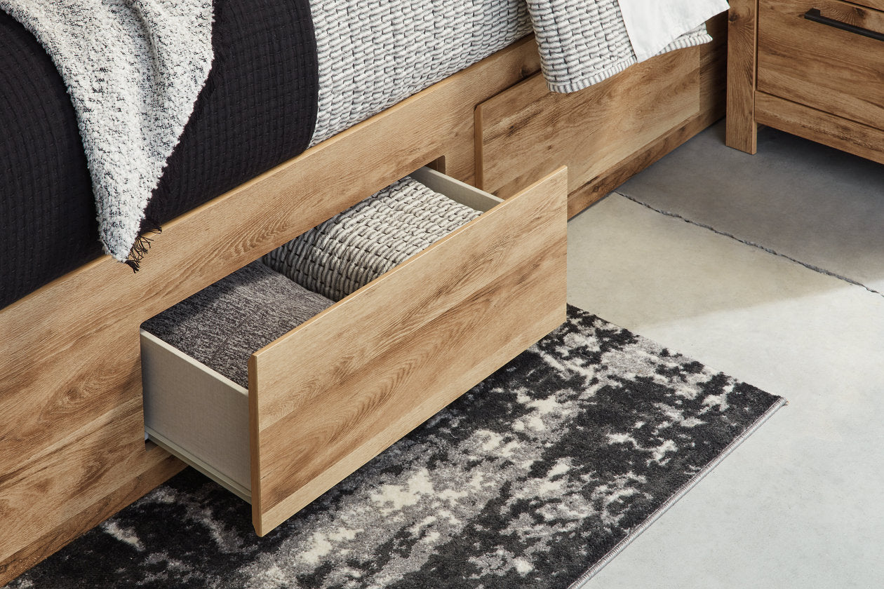 Hyanna Tan King Panel Storage Bed with 1 Under Bed Storage Drawer - SET | B100-14 | B1050-56S | B1050-58 | B1050-60 | B1050-95 - Bien Home Furniture & Electronics